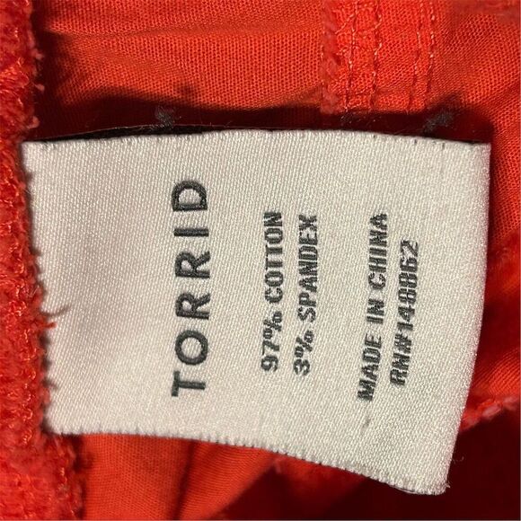Torrid Women's Capri Pants Size 18 Red Elastic Waist Casual Cropped - Picture 11 of 12